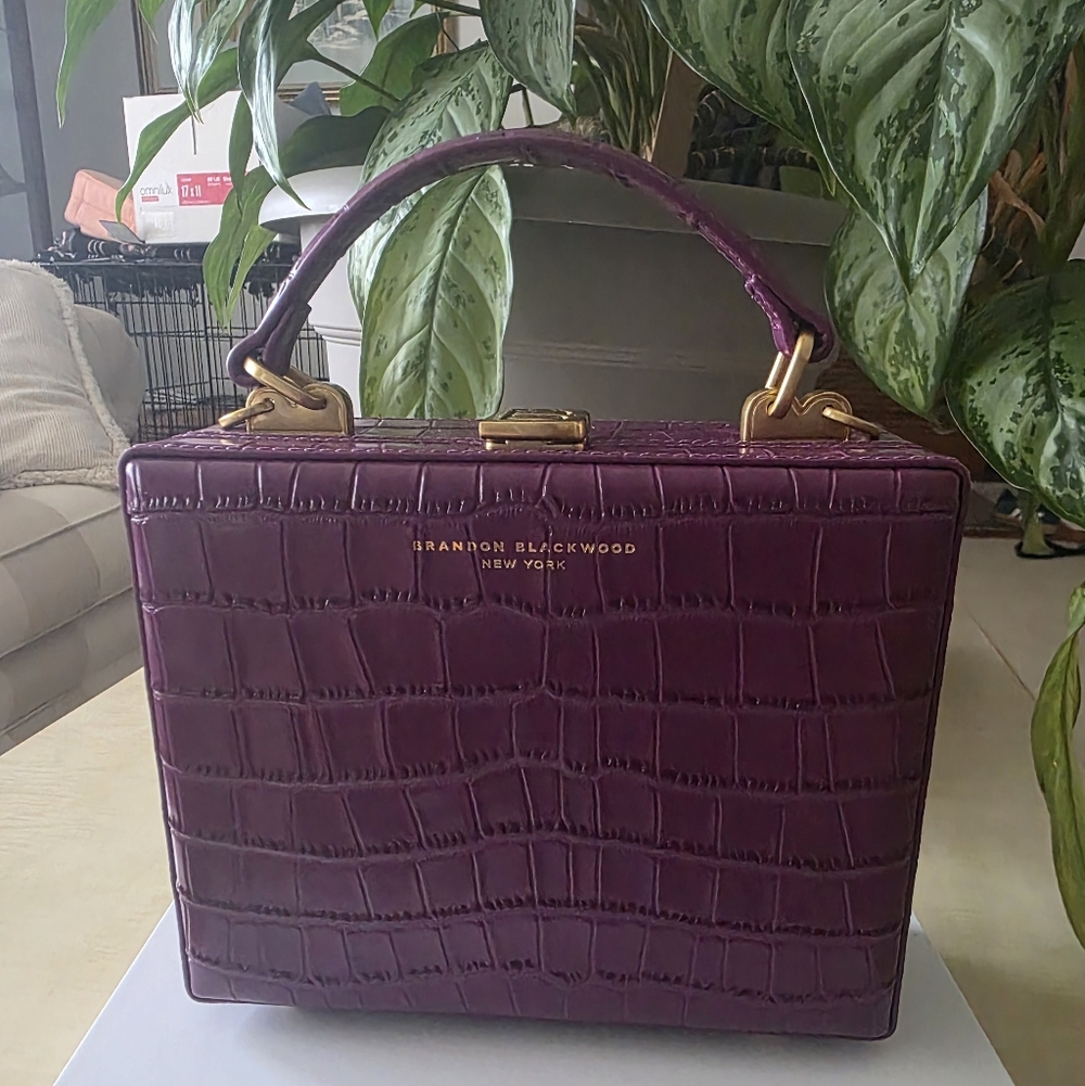 Brandon Blackwood Purple-Embossed Leather Kendrick Trunk